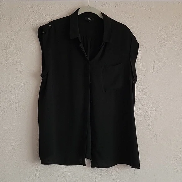 Mossimo Black Sheer Flowy Top - Picture 1 of 7